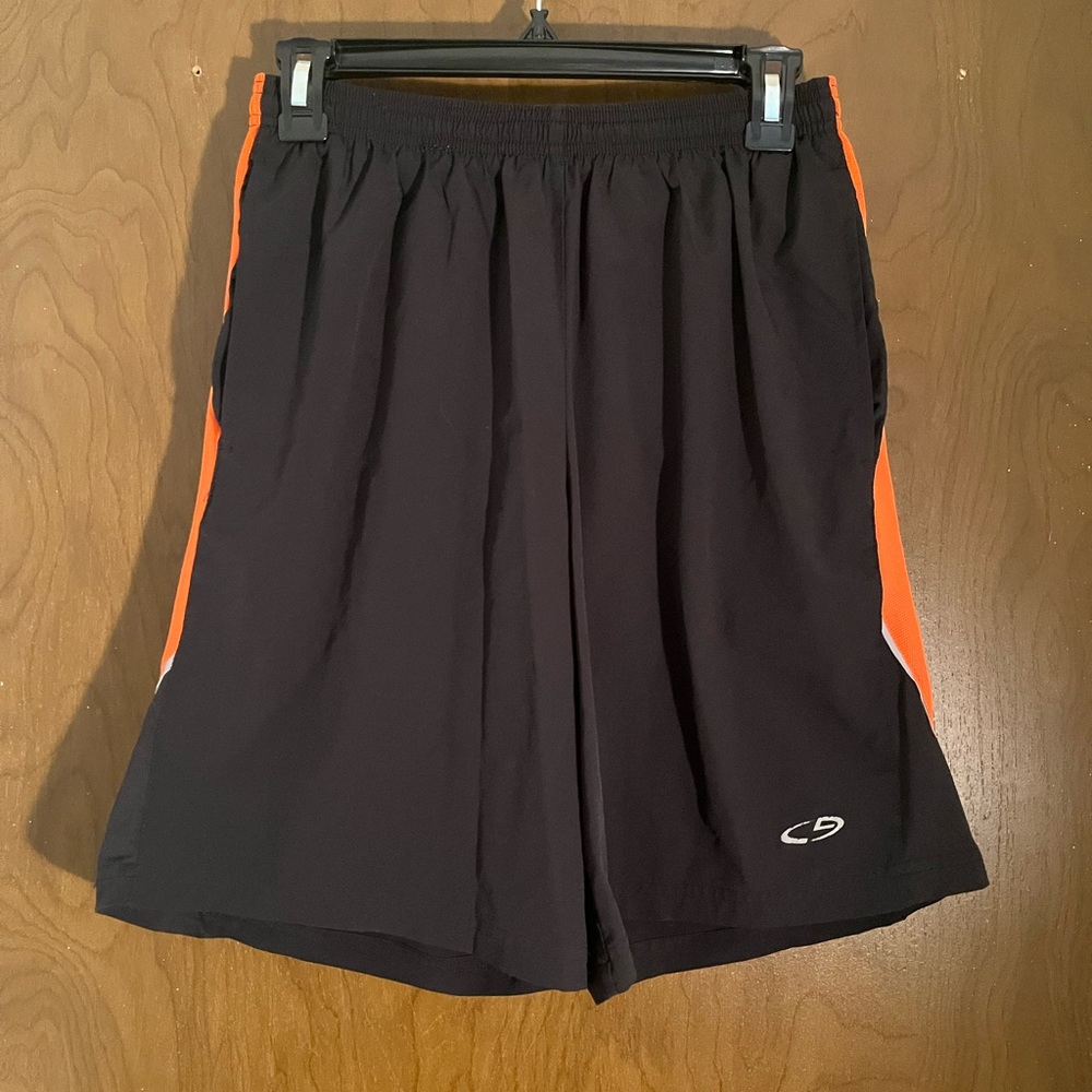 Champion Men's Athletic Shorts in Black and Orange